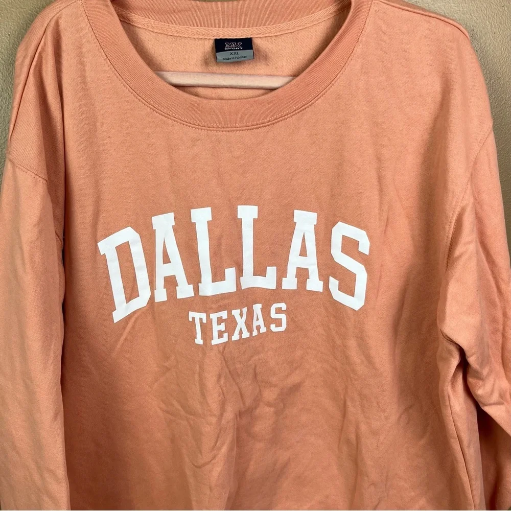 Oversized Dallas Texas Graphic Crewneck Sweatshirt Pullover 2XL MV Sport - Picture 2 of 14